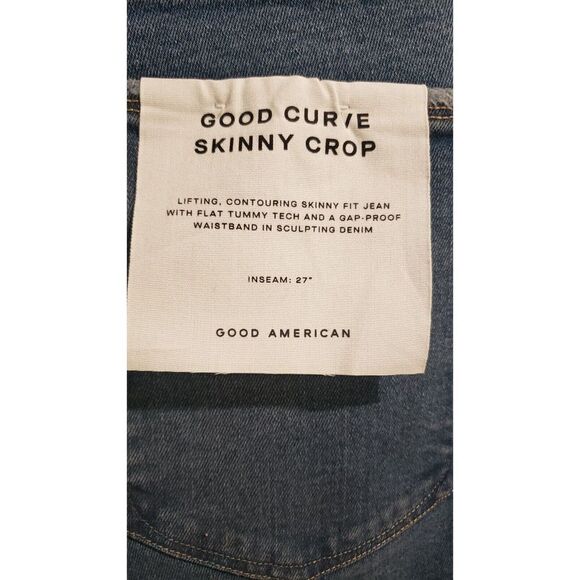 Good American Good Curve Skinny Crop  Jeans Size 20 Distressed Denim NWT - Picture 6 of 7